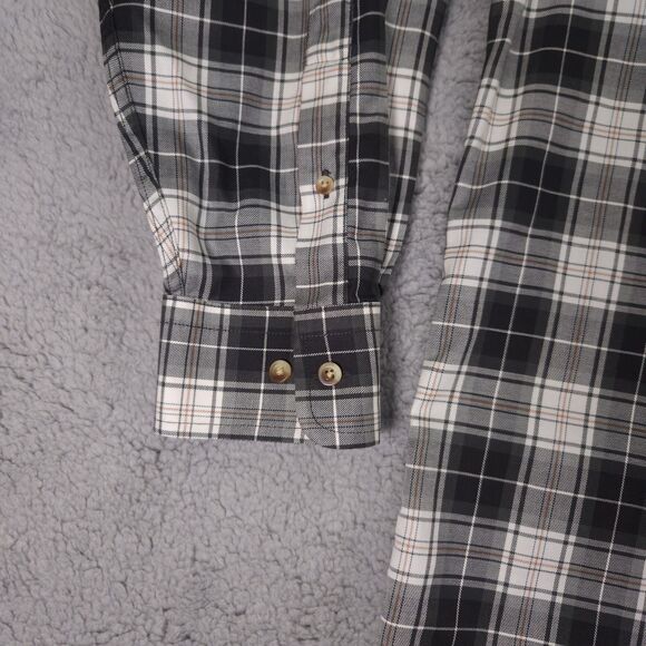 Jos A Bank Traveler Button Down Shirt Mens Large Olive Green Plaid Long Sleeve - Picture 3 of 15